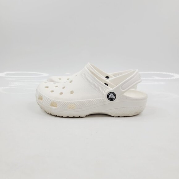 Crocs Girl's Off White Classic Adjustable Slip-On EVA Casual Clogs Size 2 - Picture 2 of 7